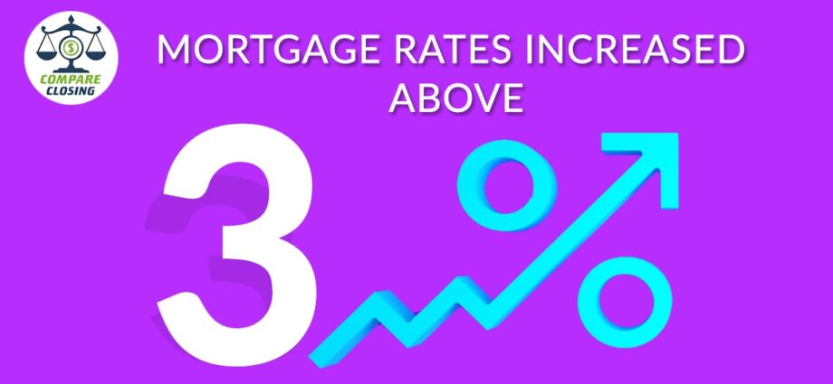 Mortgage rates this week have increased above 3% reports PMMS
